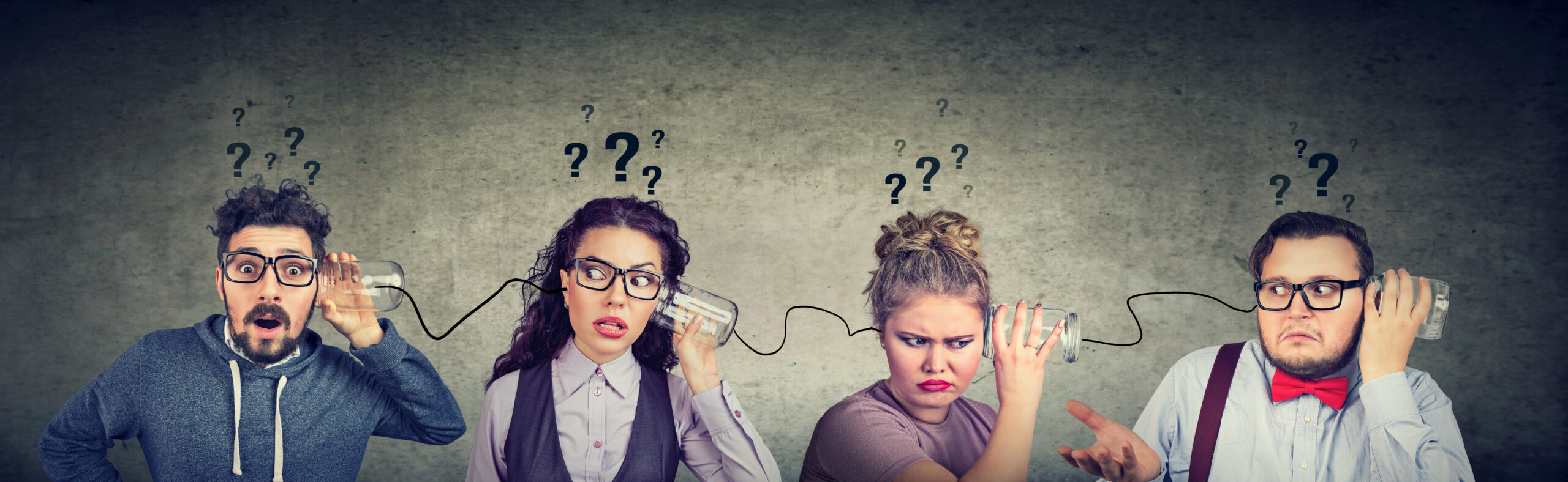 a picture of office workers confused about communication
